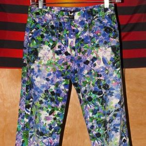 Roberto Cavalli Bright Print Stretch Cotton Jeans